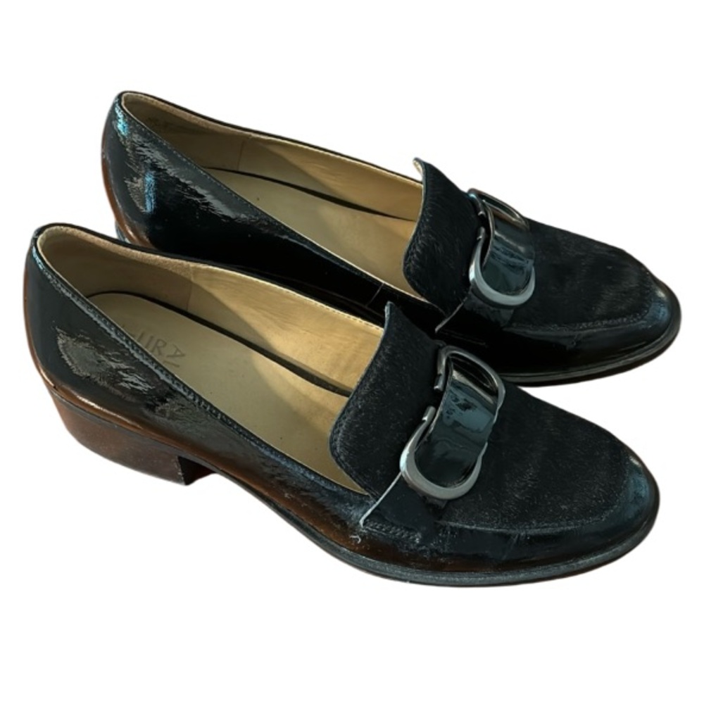 Black Patent Leather Loafers with Buckle Detail 11